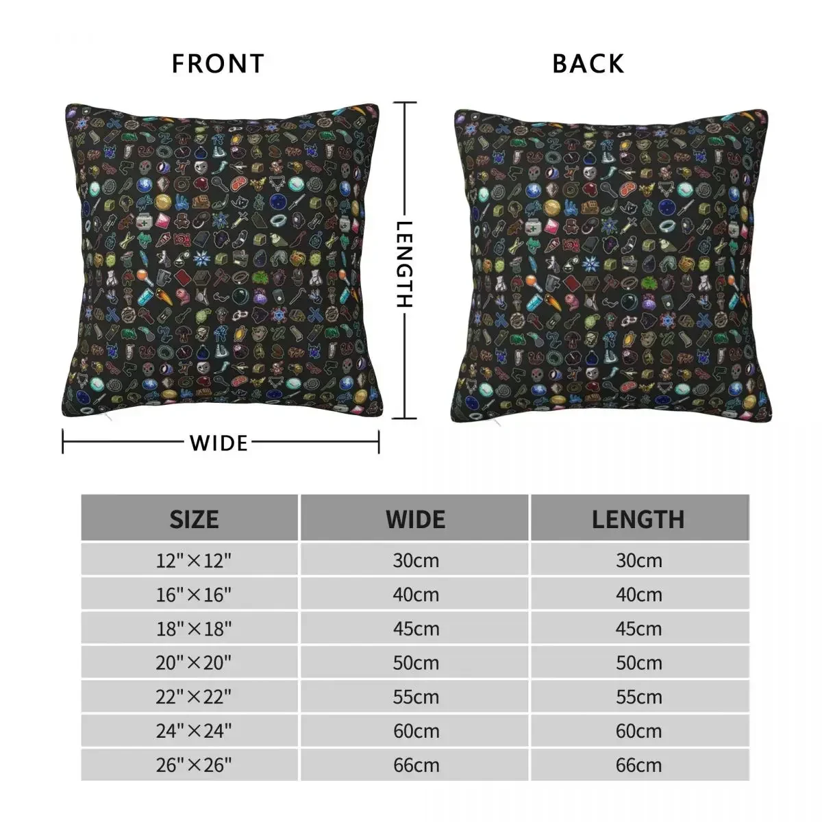 Risk Of Rain 2 Items Square Pillowcase Pillow Cover Polyester Cushion Zip Decorative Comfort Throw Pillow for Home Living Room