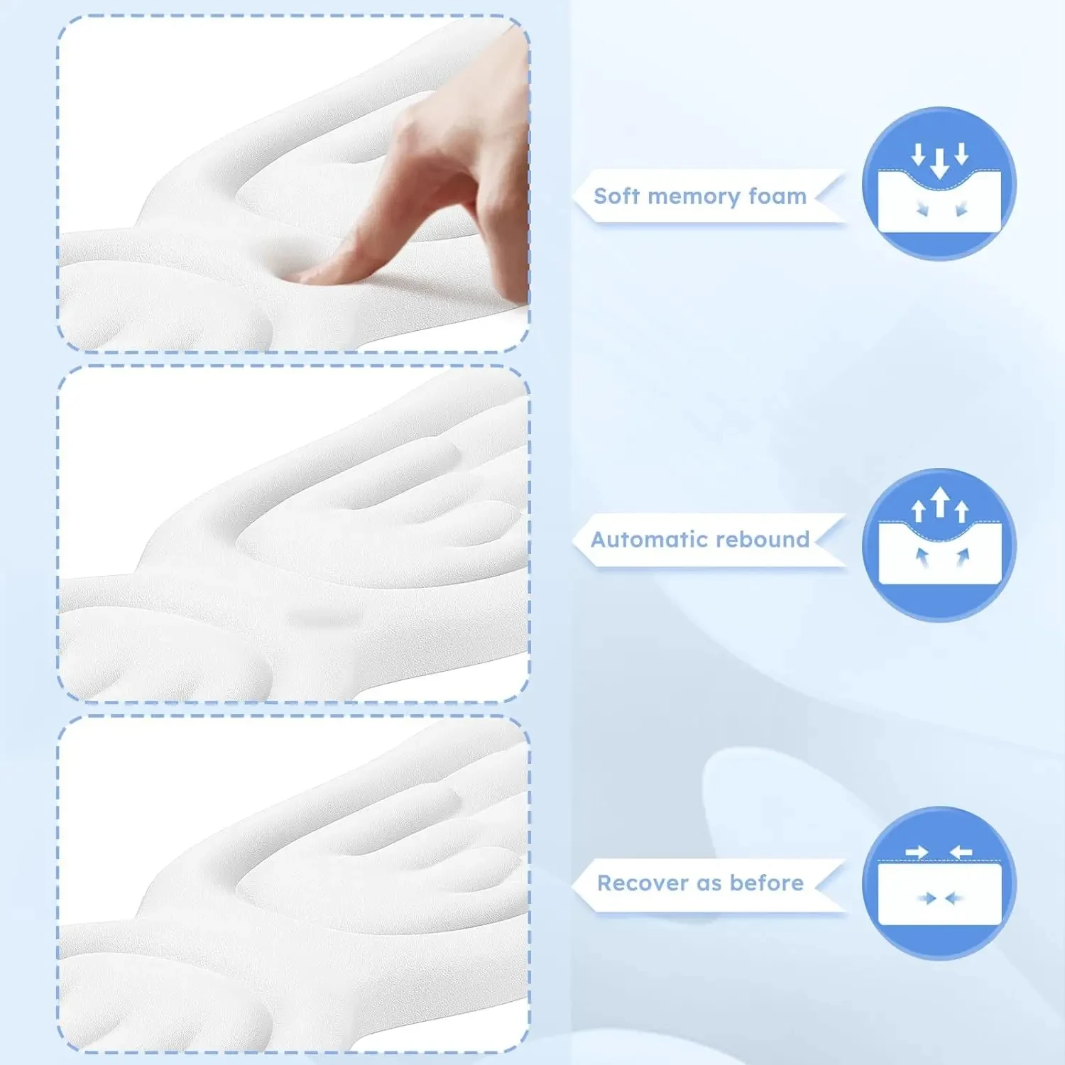Mechanical Keyboard Ergonomic Mouse Wrist Rest Computer Keyboard Laptop Angel Wing Memory Foam Non-slip Mouse Pad Set For Office view 6