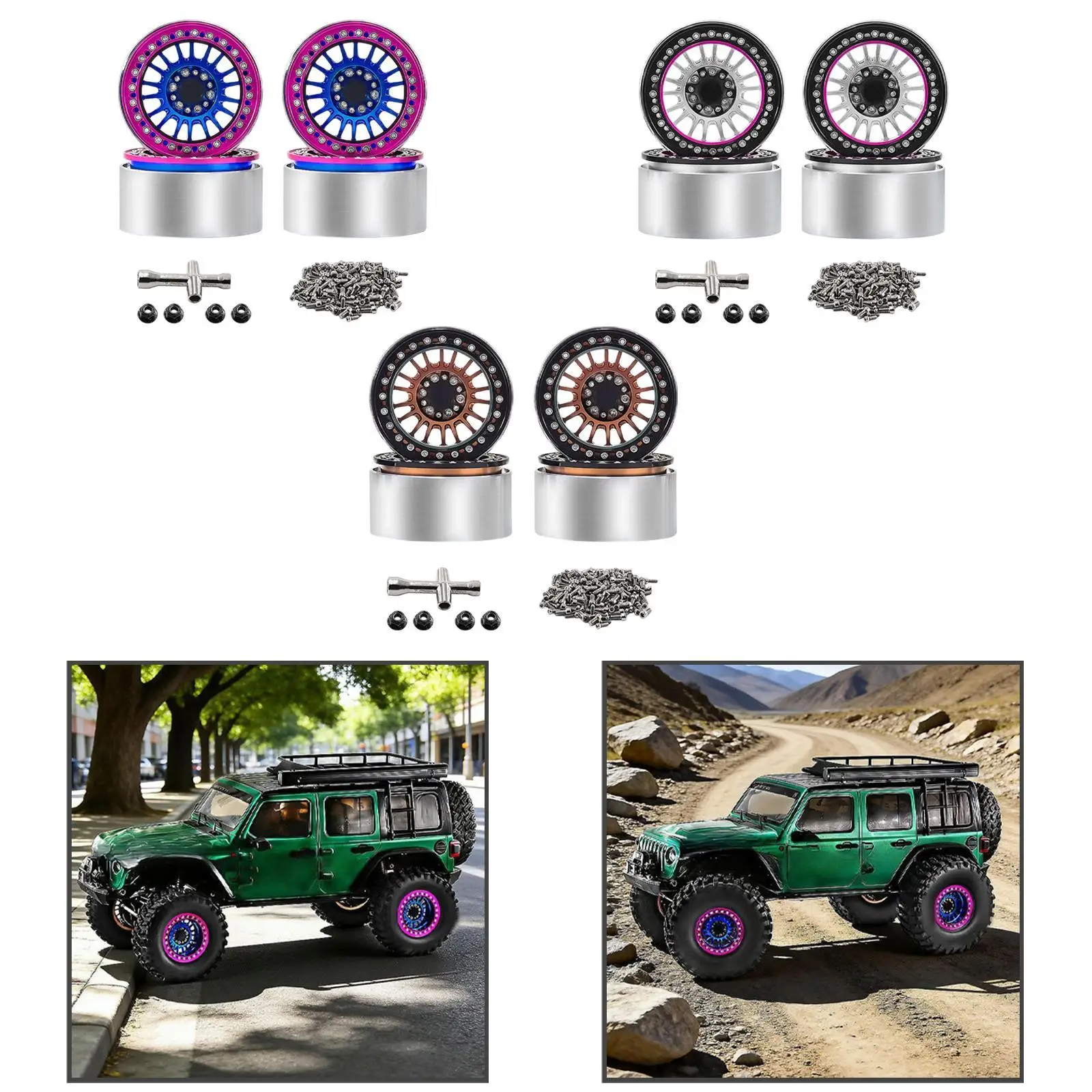 Easy Install Aluminum Alloy Wheel Rims 1/10 RC Car Part for 1 10 Crawler Chassis Replacement Solution