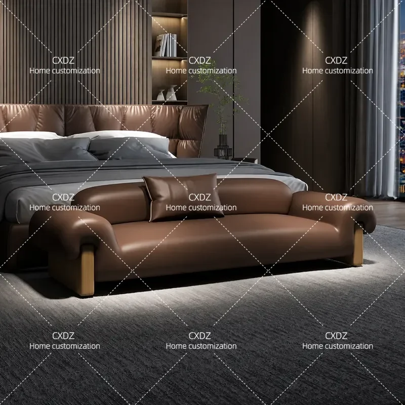 Light Luxury Bedroom Bedside Stool End of Bed Bench Sofa Seat for Master Bedroom Hotel BnB Home Decor Sitting Area Furniture