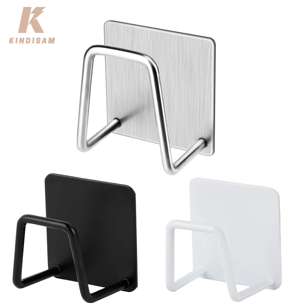 

3Pcs Kitchen Stainless Steel Sink Sponges Holder Self Adhesive Drain Drying Rack Kitchen Wall Hooks Accessories Storage Organize