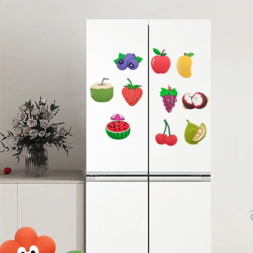 Magnetic fruit For Refrigerator Door Decor With apple strawberry Magnets Fridge Metal Garage Stickers