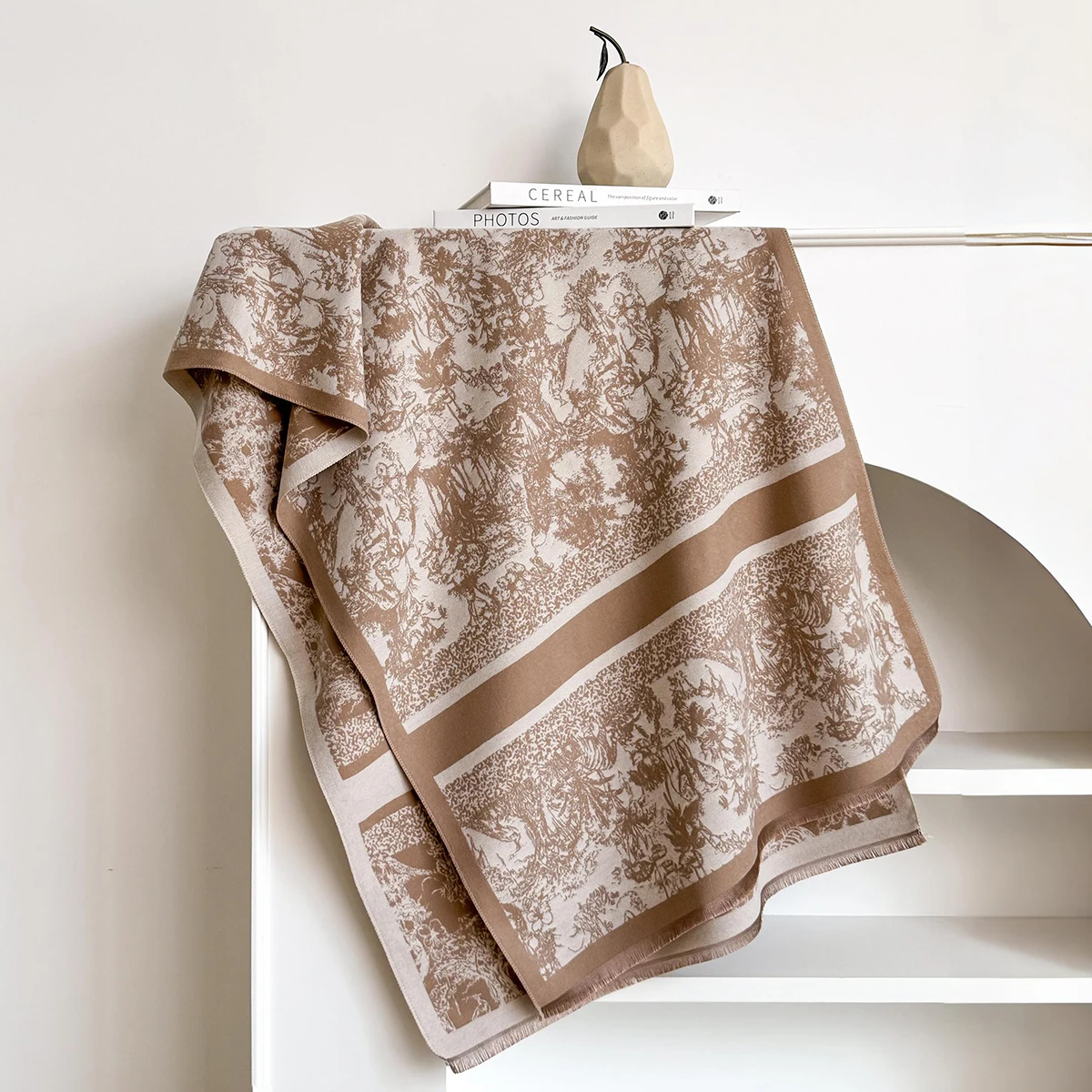 Elegant Ladies' Pashmina Autumn & Winter Thick Warmth Double Sided Tassel Printing Shawl Coldproof Windproof Blanket Scarf 2025