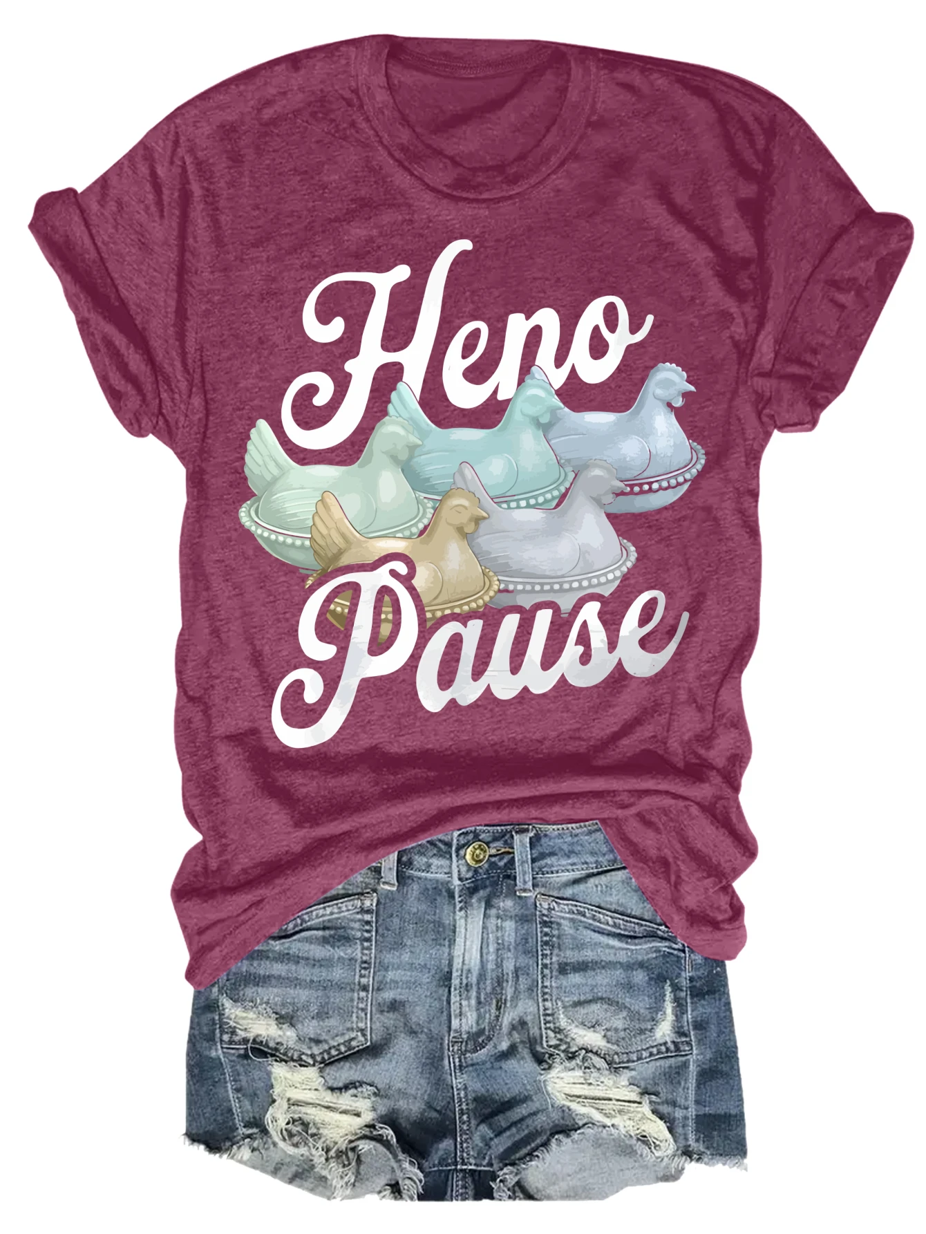 

Women's plus size tank top Heno Pause Chicken Design T-shirt Suitable for sports and daily wear summer casual shirts summer
