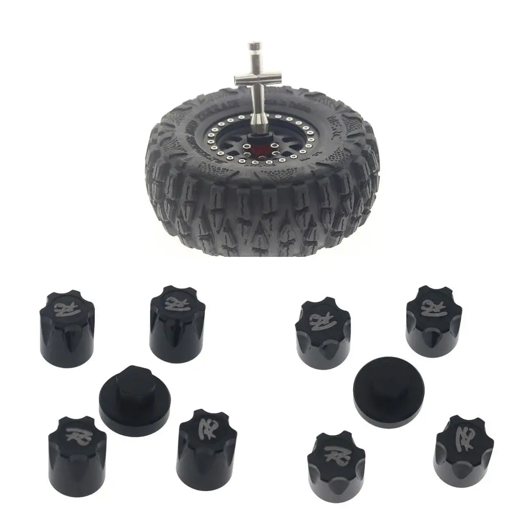 8 шт., центр обода радиоуправляемого автомобиля из алюминиевого сплава: 10 RC Crawler MST, черный