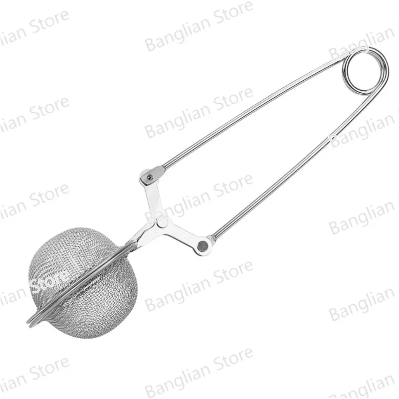 100pcs Stainless Steel Handle Tea Ball Tea Filter Tea Leakage Handle Seasoning Ball 4.5cm