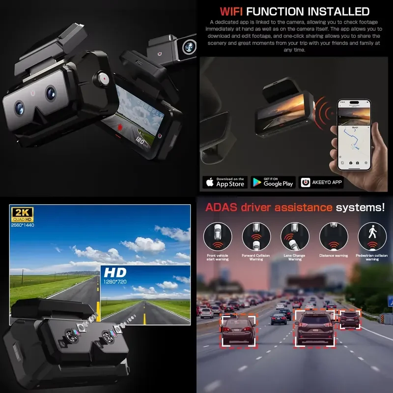 2026 Hot Sale Starvis 2 Sensor Night Vision 3 Channel 4k Dash Cam Dash Cam Adas With