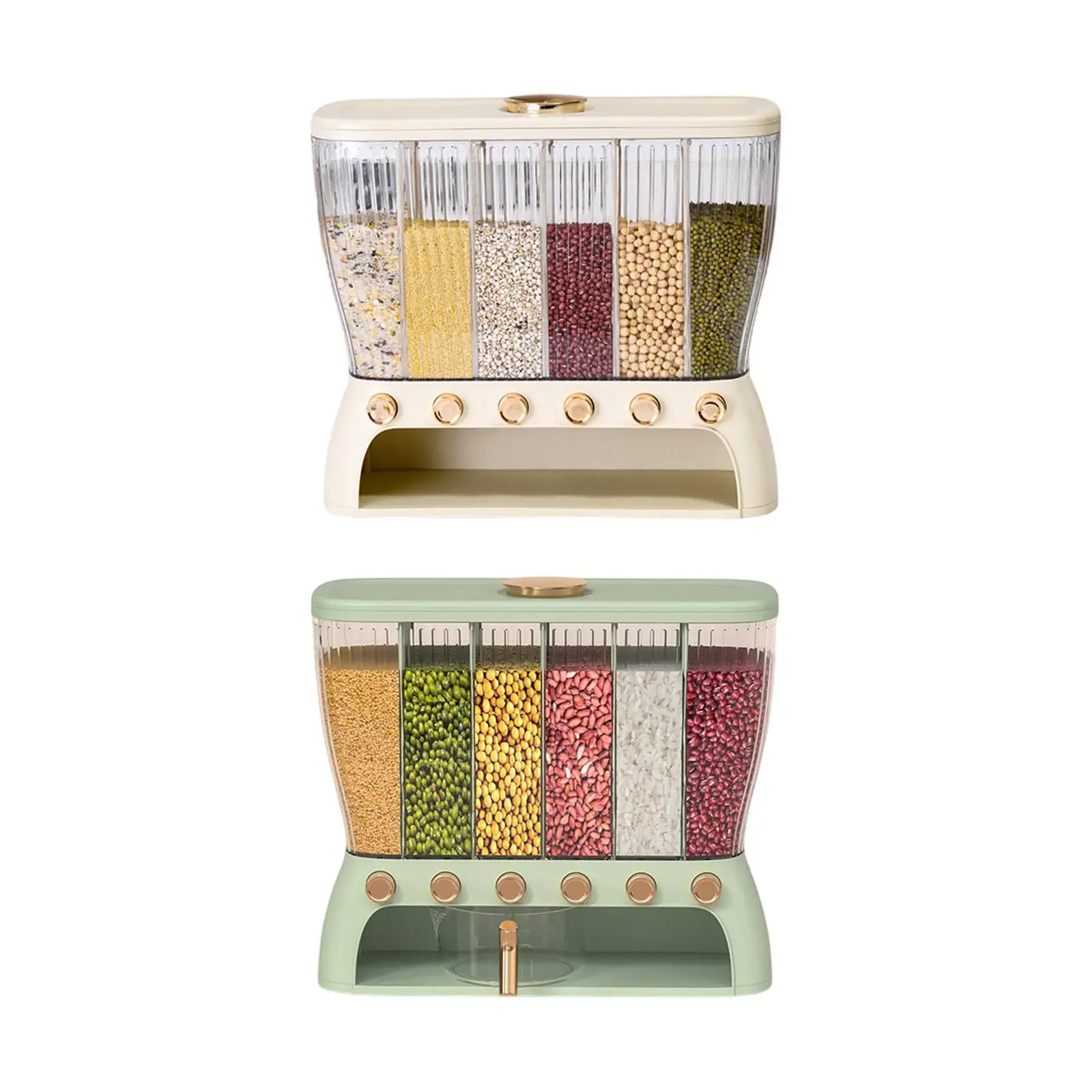 

6 compartment bucket of different grain tank transparent smooth surface air
