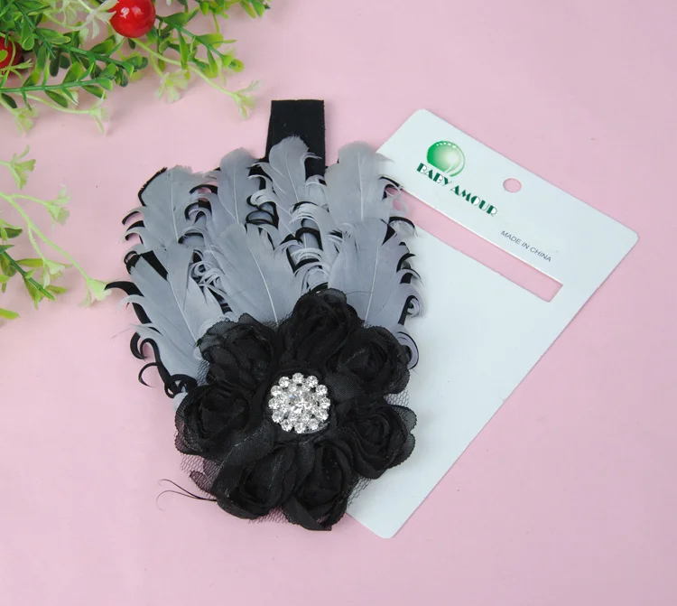 Girls Pink Feather Headband with Bow Hairband Baby Decorative Hair Ribbon for Christmas Halloween Girls' Fashion Accessory view 6