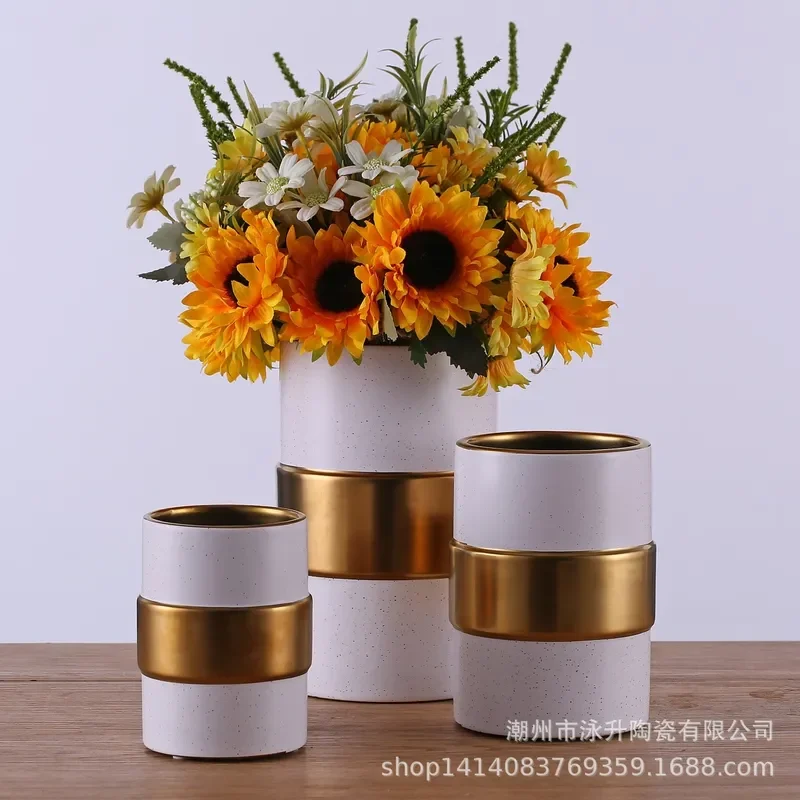 for Modern Nordic Geometric Pattern Electroplating Vase Small Fresh Flower Insert for Office Home Garden Decor Factory Direct