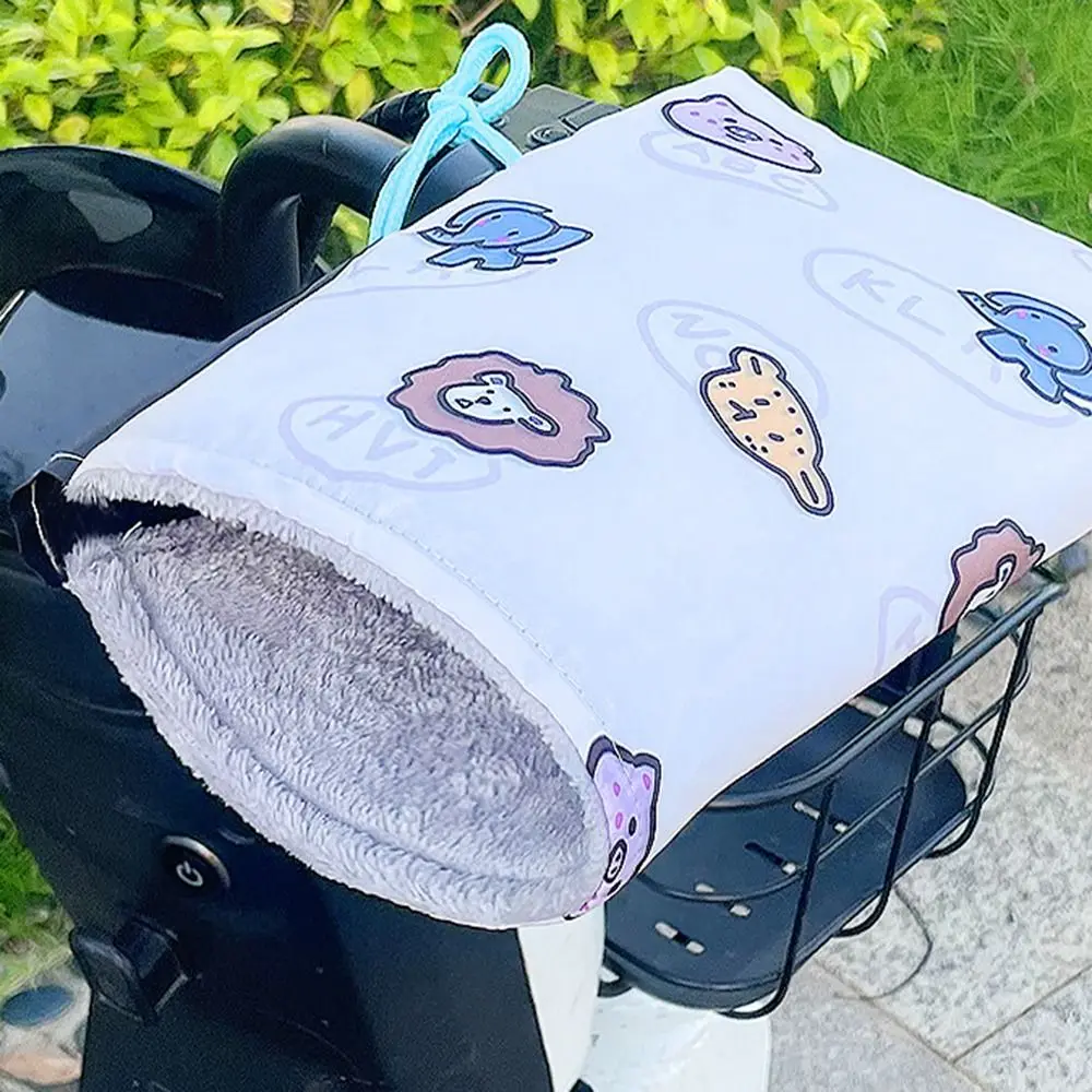 Autumn Winter Cartoon Electric Vehicle Warm Gloves Hand Warmer Warm Mittens Scooters Motorcycle Handlebar Gloves Hand Guards