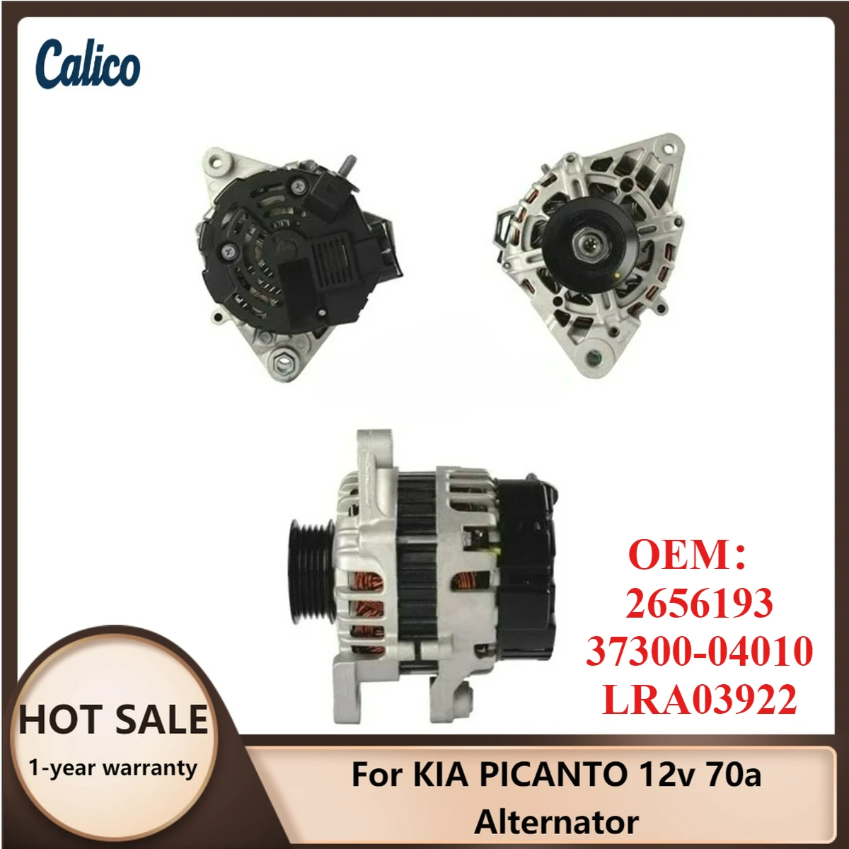 

High Cost-effectiveness Suitable for KIA PICANTO 12v 70a Alternator 2656193 37300-04010 LRA03922