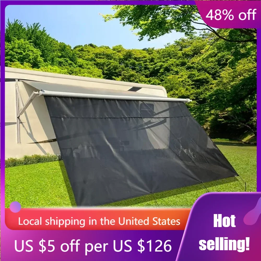 

RV Awning Shade Screen with Zipper 8'X14'3''Universal RV Awning Sun Shade Screen Freight free