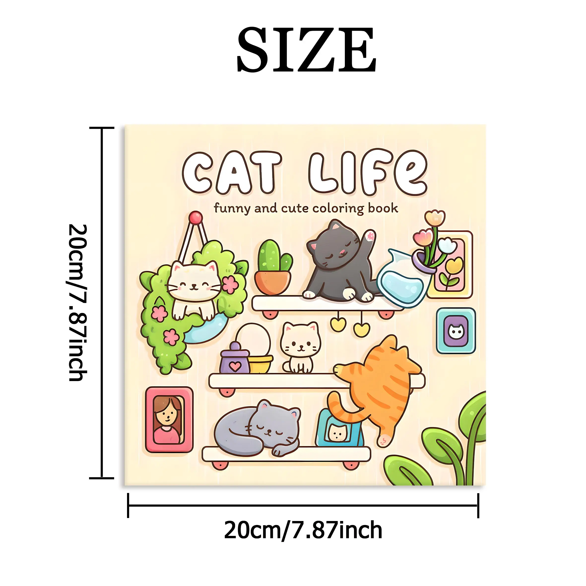 كتاب تلوين أنماط جريء وسهل من CAT LIFE للبالغين، كتاب رسم لطيف، هدية مثالية للحفلات وأعياد الميلاد