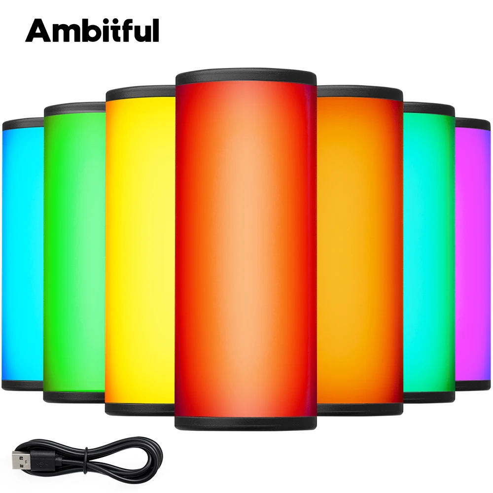 Ambitful K6 Mini RGB Photography Stick LED Fill Lamp 2500-9000K Handheld Tube Light with Magnetic Base for Vlog YouTube Live Str