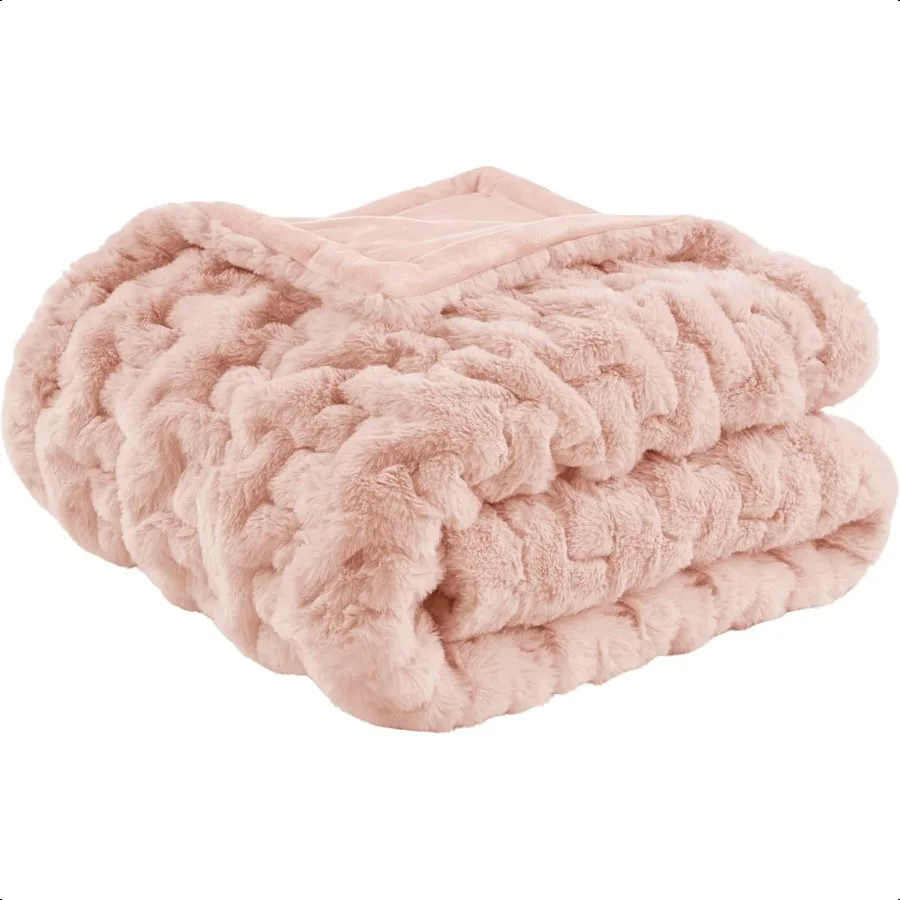 

Роскошный плед премиум-класса с рюшами, мягкий уютный длинный матовый искусственный мех для кровати, дивана или дивана 50x60 румян