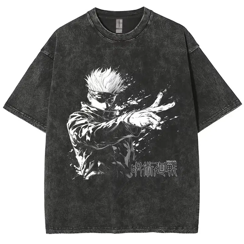 Y2k التي شيرت الرجال الملابس الجديدة في الأعلى و تيز قميص رجالي Camisetas أنيمي Jujutsu Kaisen Gojo Satoru غسلها تي شيرت أوم 61346