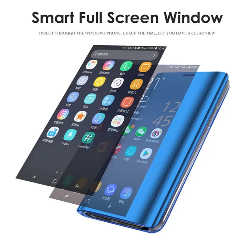 Smart Mirror Flip Case For Samsung Galaxy A53 A13 A52 A73 A33 A51 A12 A21s A50 A70 A32 A22 A71 A72 A42 A81 M21 A31 M12 A41 Cover