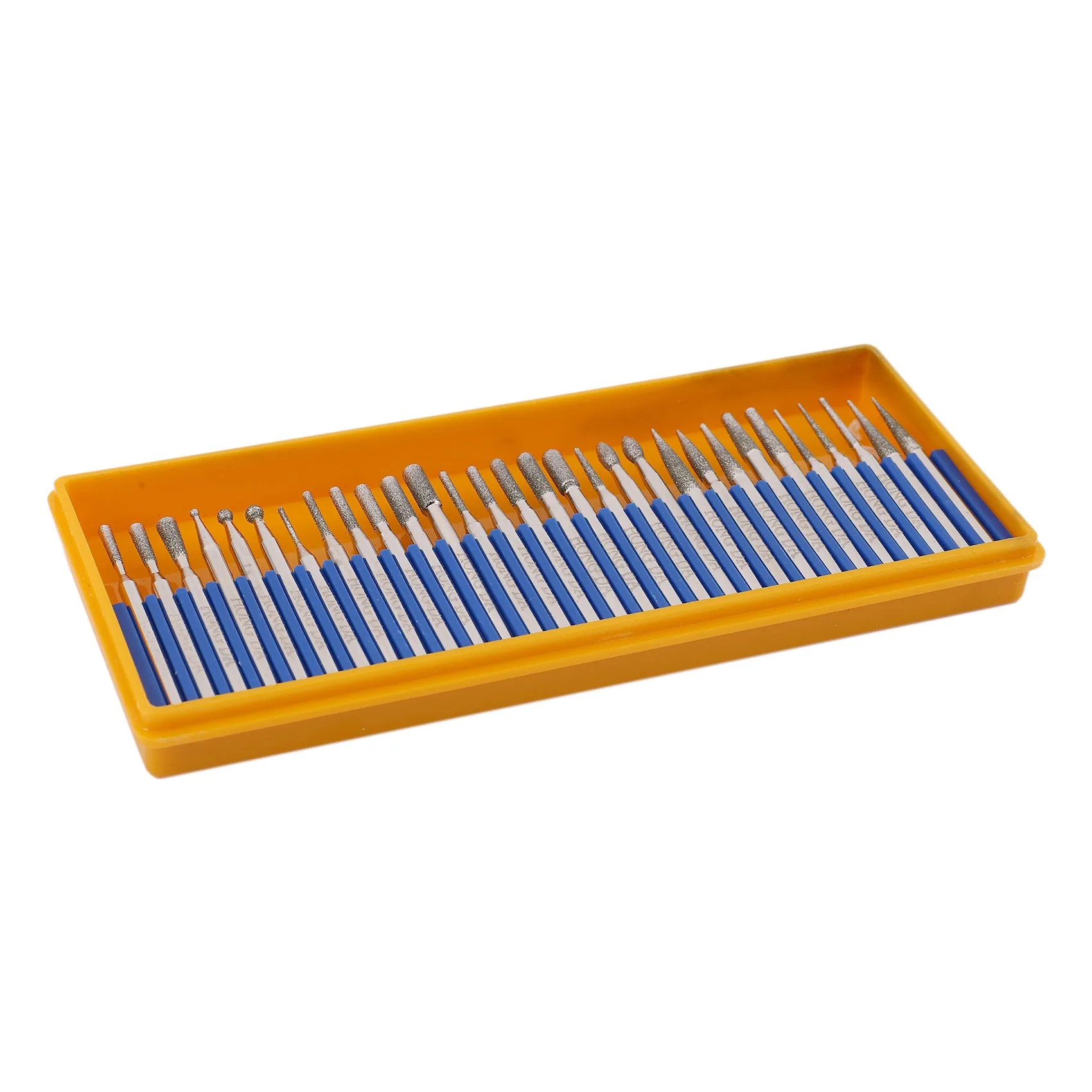 A44Z-30 Pcs Bur Grinding Stone Grinding Head Set Coated Carving Burrs Rotary Tool Bit Grit 120 Shank 3Mm 1/8 Inch For Dremel Too
