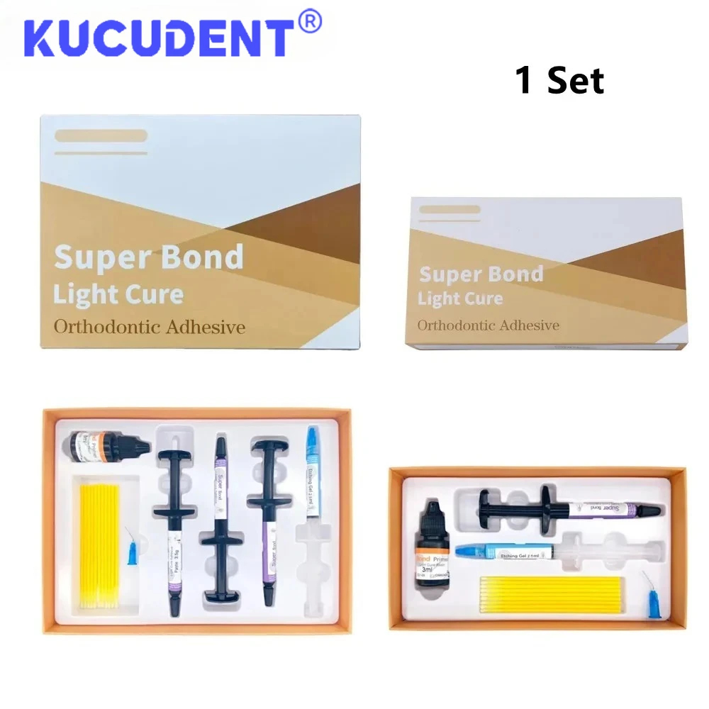 1SET Dental Orthodontic Adhesive Kit Light Cure Glue Direct Bonding System Dentistry Tools Dentist Bonding Glue Material