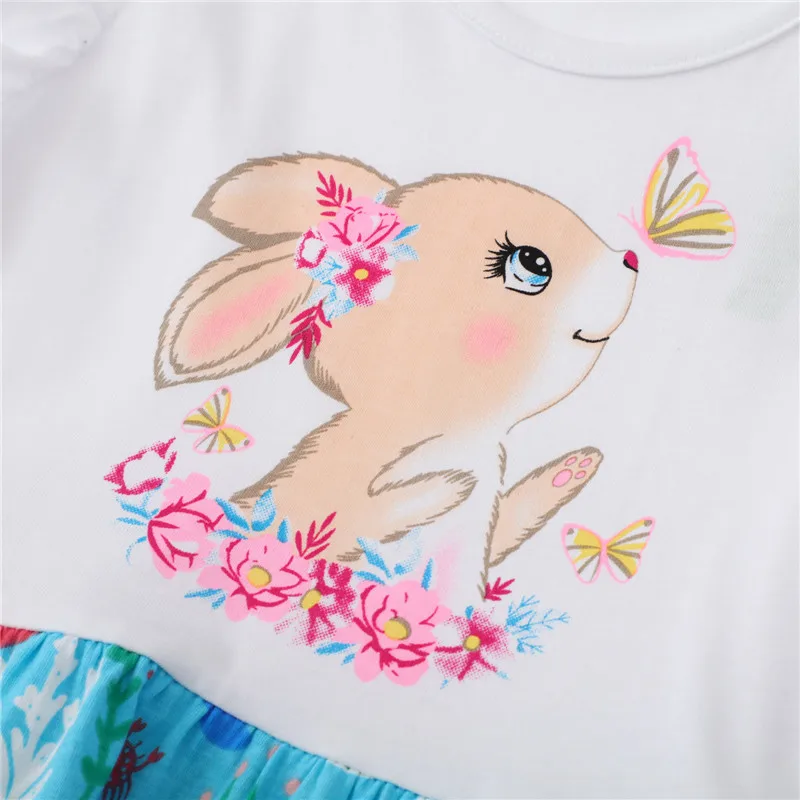 Jumping Meters Hot Selling Summer Short Sleeve Flowers Hearts Embroidery Cotton Princess Girls Dresses Baby Birthday Frocks