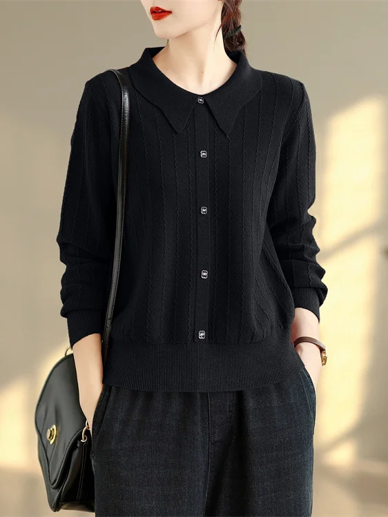 

Faionable Knitted Long Sve Women's Base irt Casual Sle V-Ne Sweater Trendy Early Autumn Top Loose Fit Regular Length