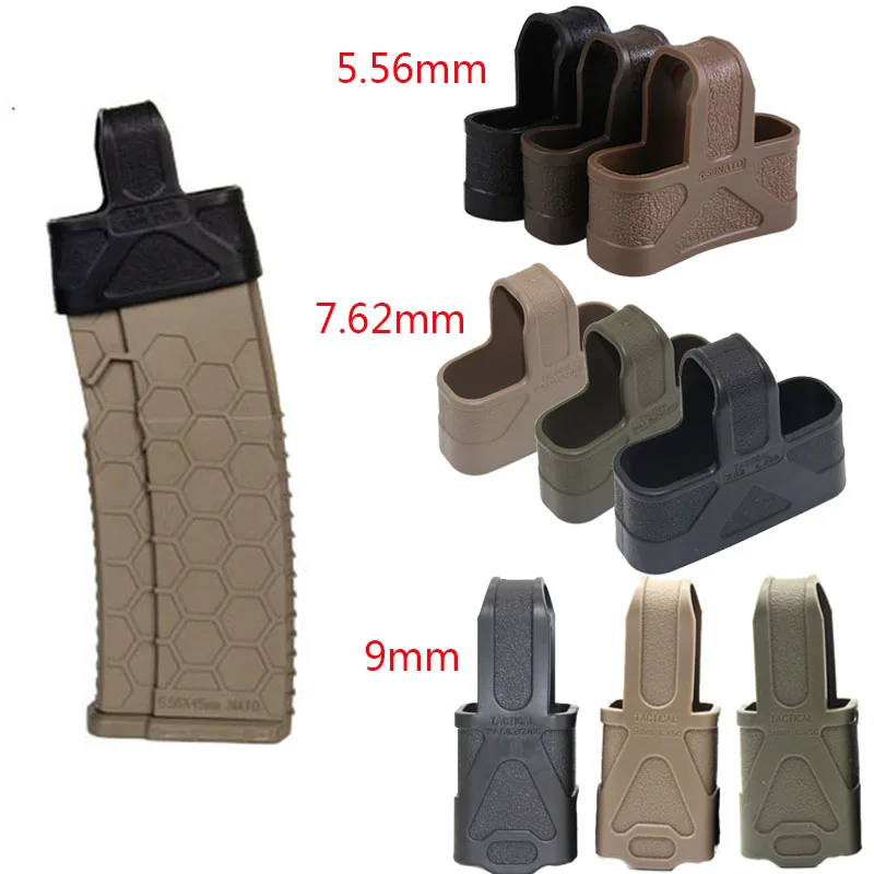 

Tactical 9mm 7.62 5.56 Magazine Pouch Rubber Holster Glove Sleeve Cover for M4 M16 AR15 AK Glock 17 Magazine Holder Hunting Gear