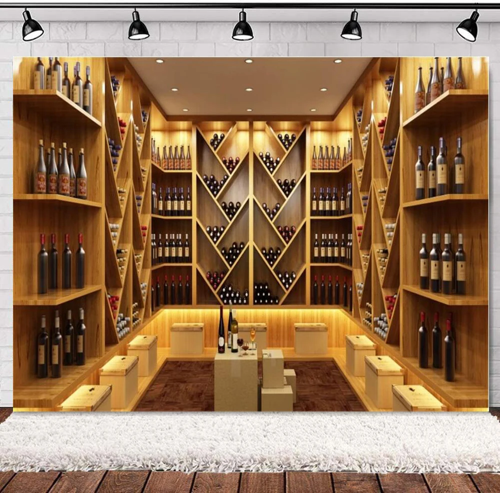 Photography Backdrop Wine Cellar Bar Winery Red Wine Club Banner Birthday Party Interior Decor Portrait Shooting Background