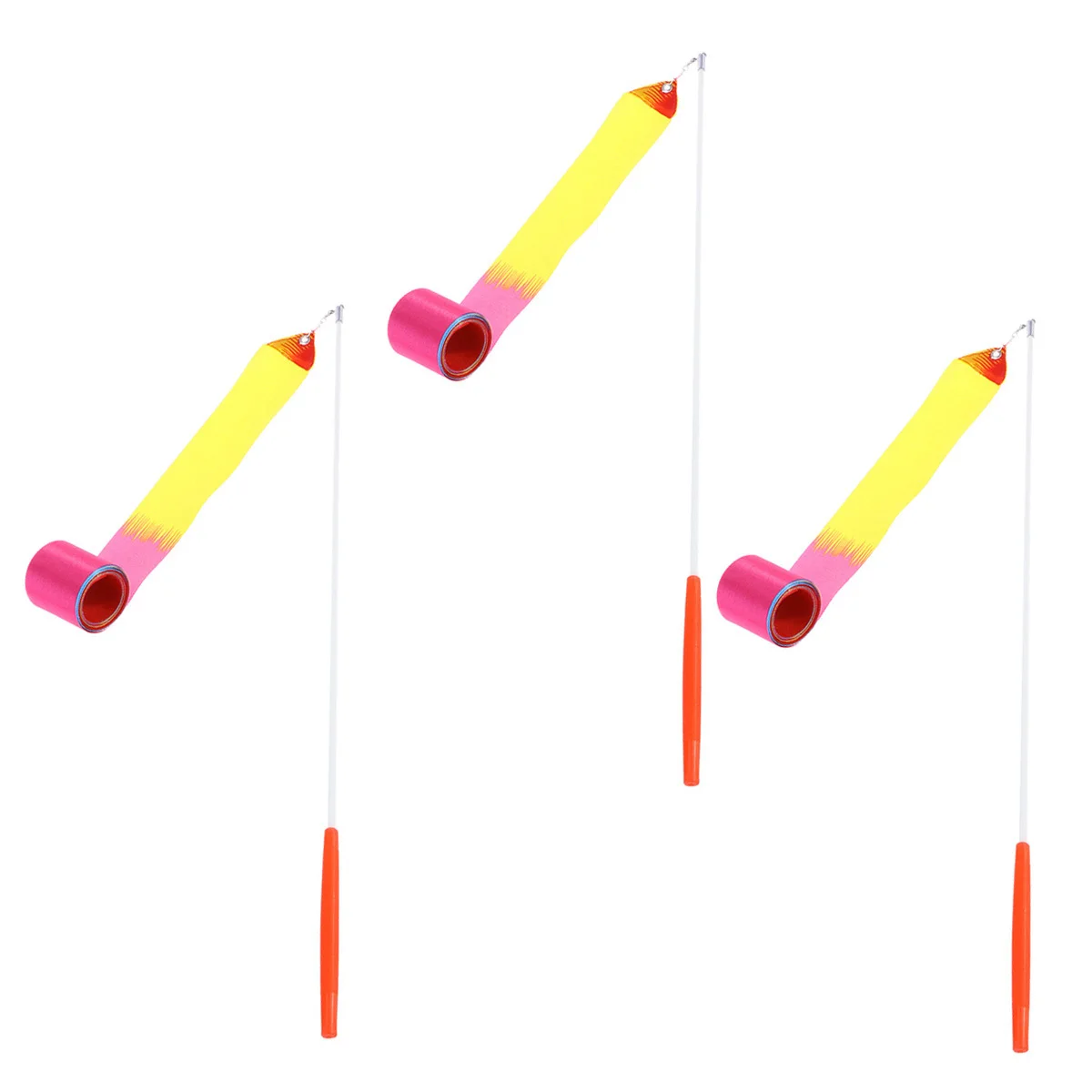 3 pz 4 Metri Nastri Ginnastica Colorati Bastone Stelle Filanti di Danza Arte Ritmica Twirling Rod Attrezzature Per L'allenamento Per La Danza Della Palestra