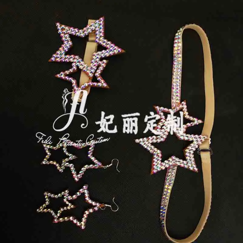 op maat gemaakte Oosterse Buikdansornament Competitie Prestaties Tailleketting Oorbellen Armringen Armband Beenaccessoires