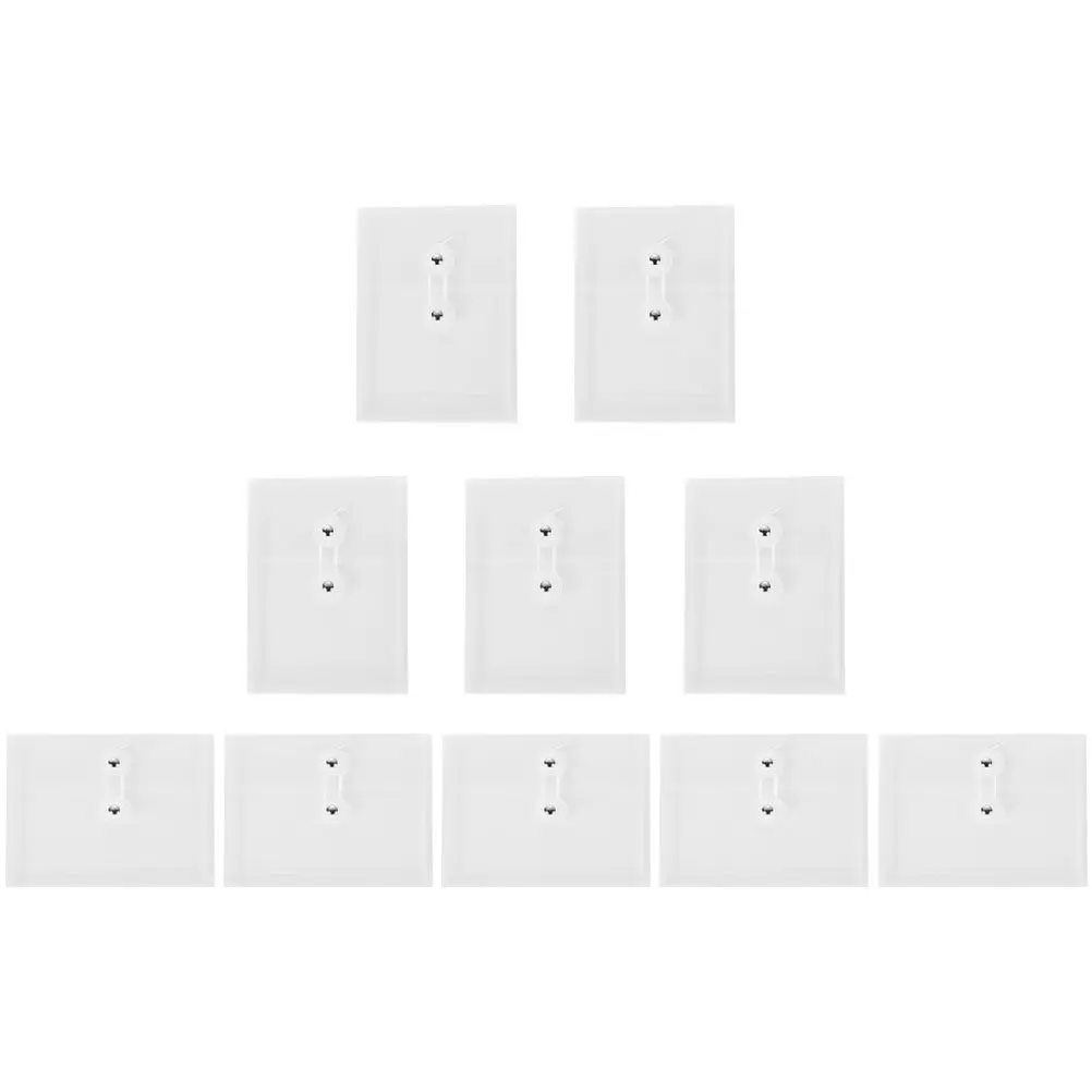 

10Pcs Thick A6 File Organizer Pockets Clear Plastic Document Holders with Button Rope Closure for Classroom Office Receipt