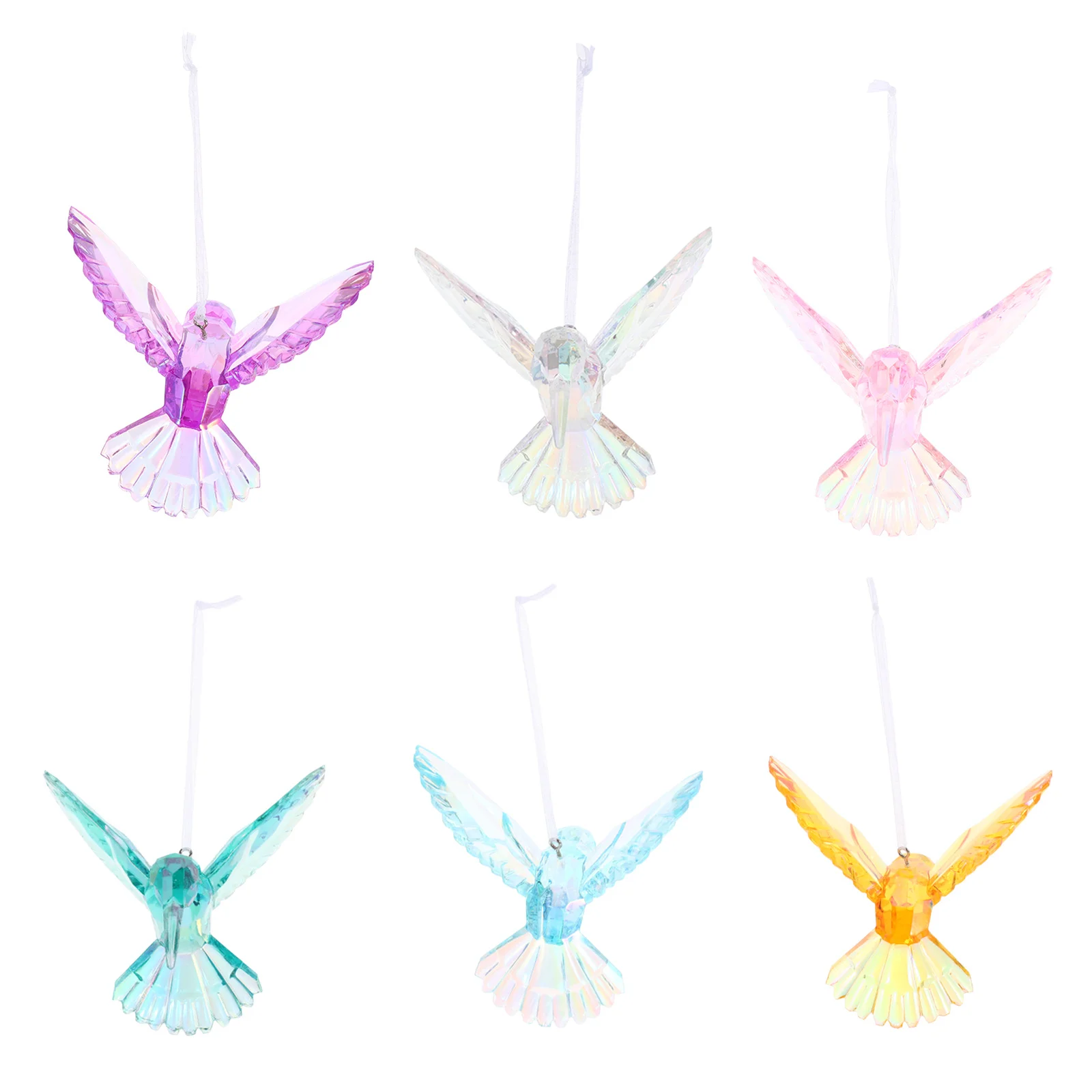 

6Pcs Hanging Acrylic Hummingbird Decor for Party Home Ceiling Bedroom Garden Table Decoration Hummingbird Ornament