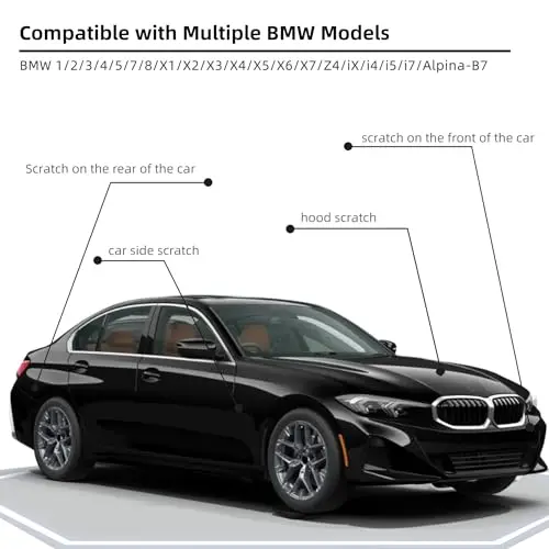 Jet Black(668) Car Paint Touch Up Pen Compatible with BMW,Premium Automotive Scratch Remover for Nicks & Chips Repair