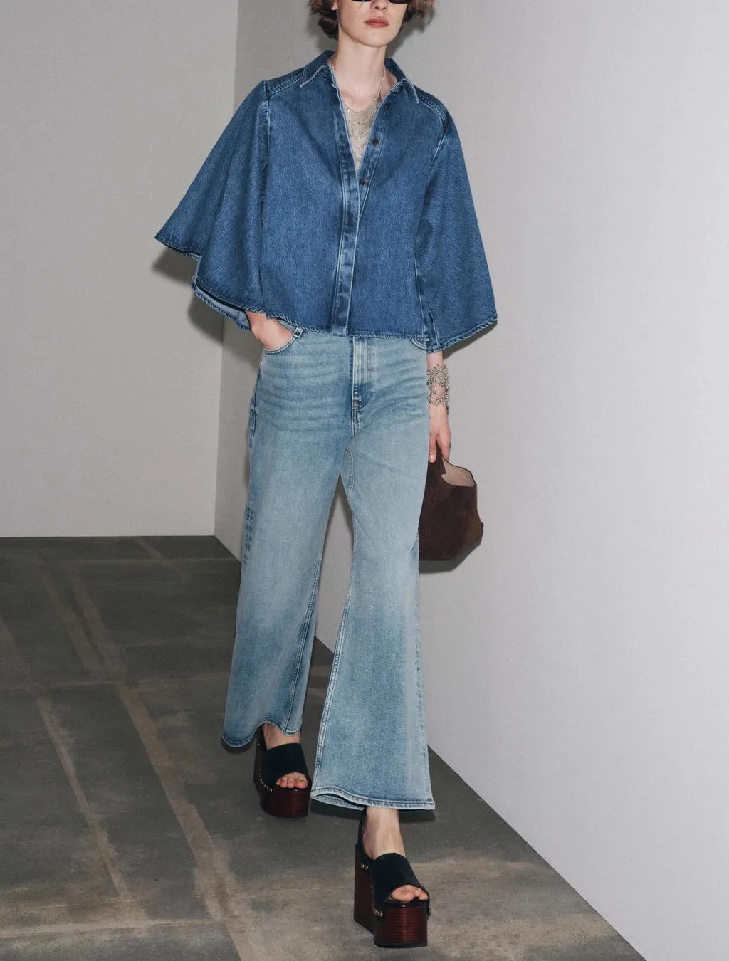 

Повседневное джинсовое пальто с эффектом ожидания Long Sve V-Ne, женское осеннее новое поступление, многослойное декоративное пальто для поездок на работу