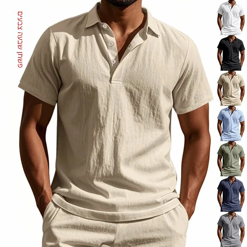 New 2025Summer Men's British Style Loose Trendy Breath Shirt Cool Sensation City Walk Clean Fit Design Triacetate Fiber