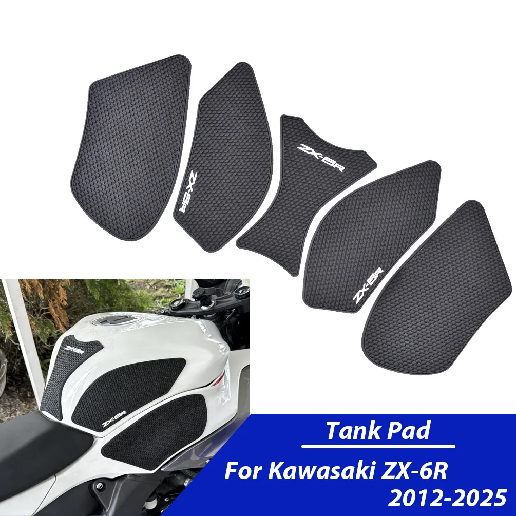 Adesivos para Tanque de Combustível ZX-6R, Protetores de Joelho e Adesivos de Tração para Kawasaki ZX6R 2012-2025, Acessórios para Motocicletas ZX-6R