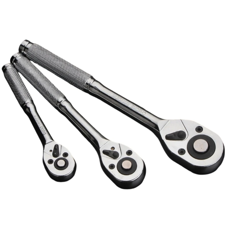 

3Pcs 3/8 1/4 Drive Ratchet Wrench Reversible Ratchet Quick Releases Ratchet Handle for Home Improvement Auto Repair