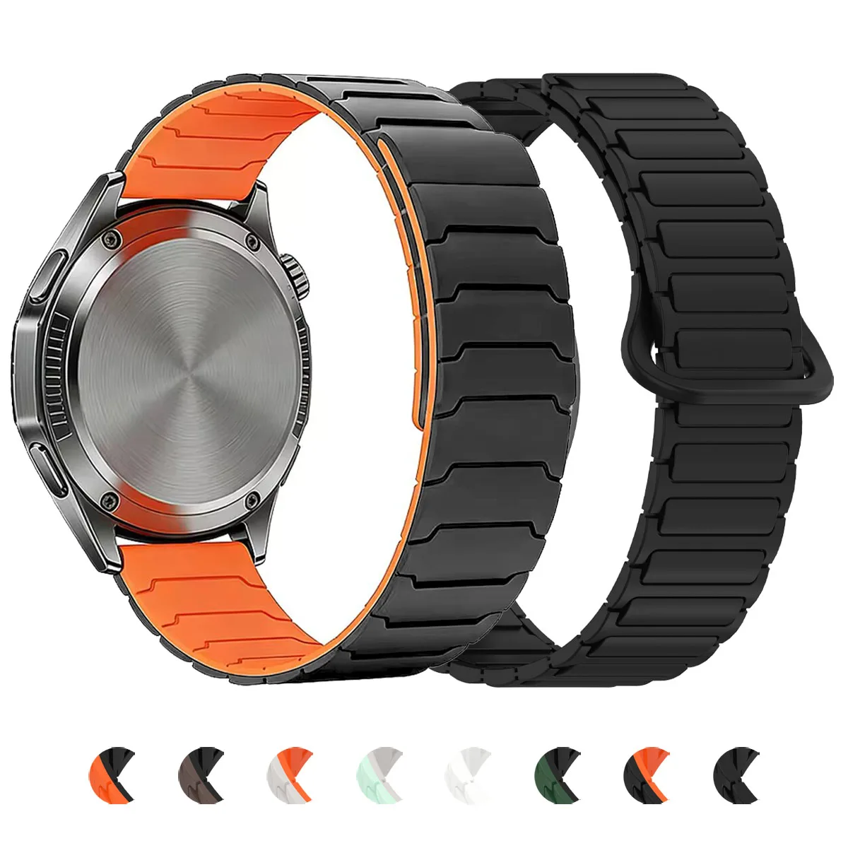 20mm 22mm Magnetic Rubber Strap For HUAWEI WATCH GT 7 7PRO GT 6 5 4 3 46mm/GT 3 2 42mm Band For Samsung Galaxy Watch 7 Bracelet