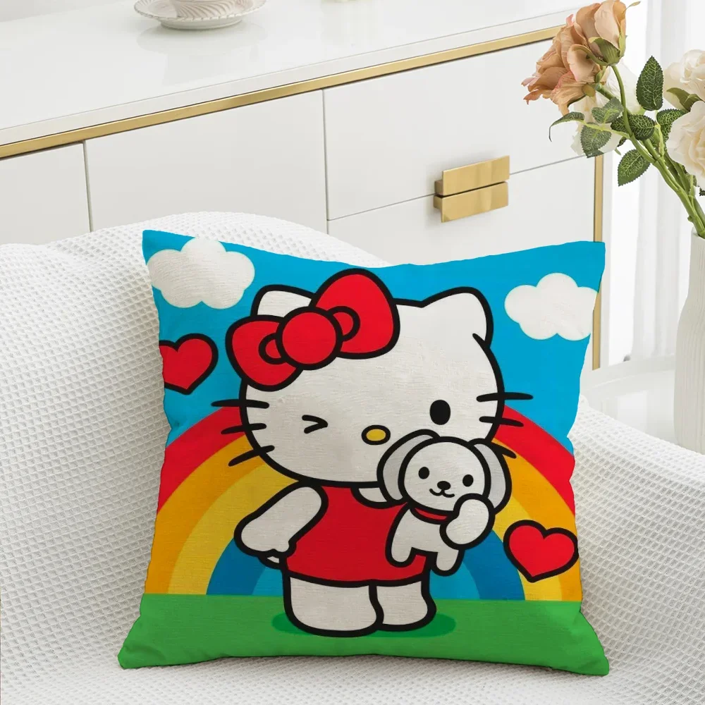 Pillow Cover Hello Kitty Decorative Pillows for Sofa 45x45 Cushions Cover Home and Decoration Pilow Covers Personalized Gifts