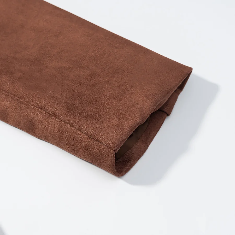 DiYiG ЖЕНЩИНА 2025, зимнее новое модное простое бархатное пальто из оленьей кожи, шикарное двубортное пальто с лацканами, верхняя одежда Mujer