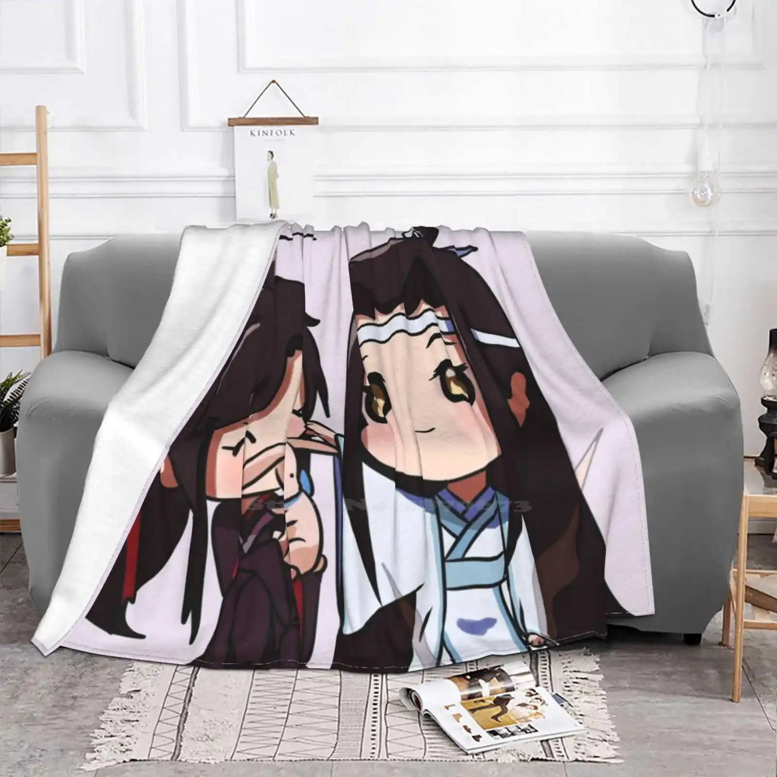 Smol! Lan Zhan And Wei Ying 3 Fashion Soft Warm Throw Blanket Mdzs Mo Dao Zu Shi The Untamed Wang Xian Lan Zhan Lan Wang Ji Lan