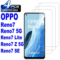 2/4Pcs Tempered Glass For OPPO Reno7 Lite SE Z 5G Screen Protector Glass Film