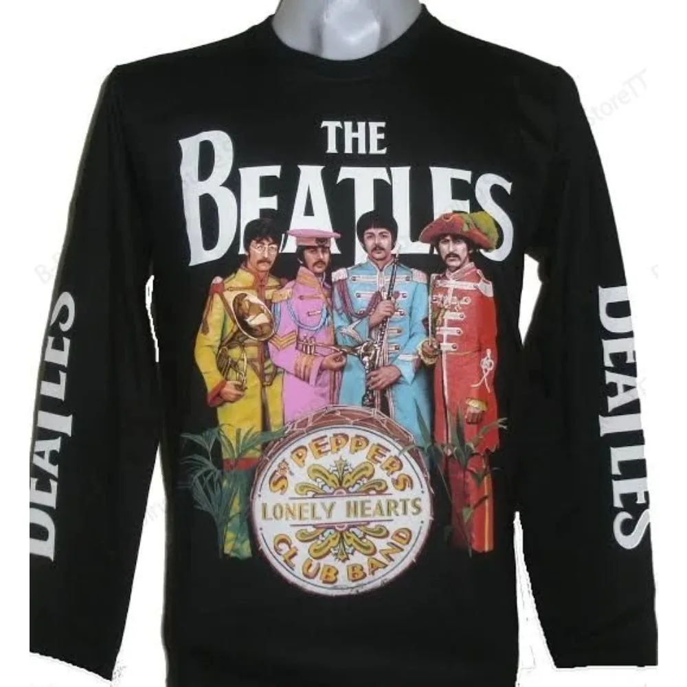Mens Rock Band Long Sleeve T-shirt The Beatles Album 3D New Tshirt Men Women Fashion Breathable Hip Hop Tops Tees Men Clothing