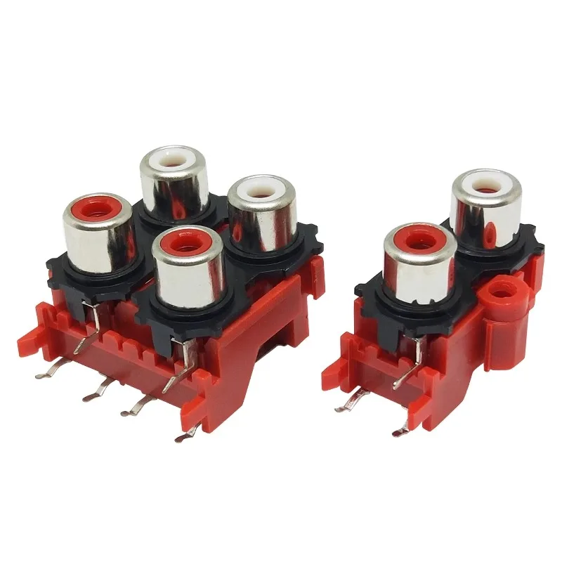 

2PCS AV2-8.4-13 2/4Pin /2 hole 4 hole RCA-213 Lotus socket audio interface connector AV with core socket