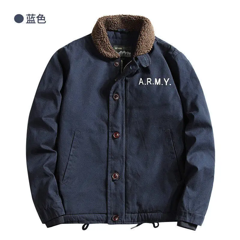 Windbreaker Parka Winter Jackets for Men Fleece Thicken Warm Corduroy Jackets Male Fashion Single Breasted Coats Thermal jackets