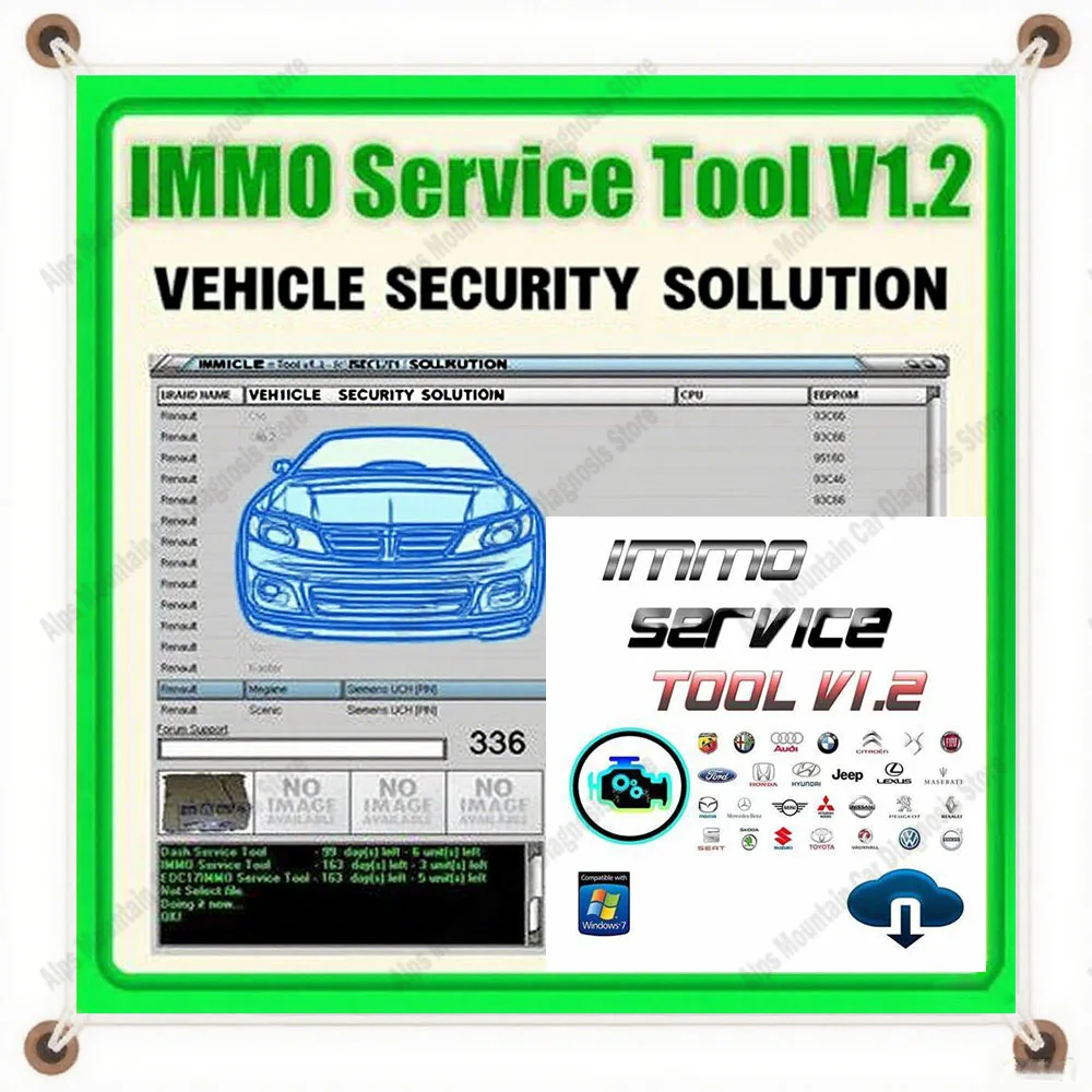 

Latest IMMO Service Tool V1.2 Car Repair Software with IMMO Key PIN Code Calculator BSI VDO Dashboard for Vehicle Electronics