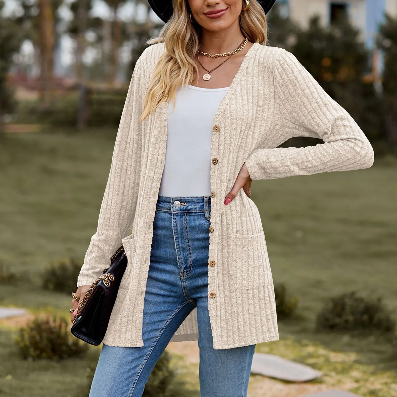 Women\'s Cardigan Sweater 2023 Autumn and Winter New Female Long Coat Twisted Rope With Button Solid Color Knitted Sweaters Women