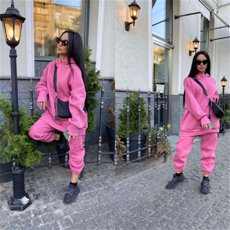 

Fashionable Color Hoodie Sweatshirt Casual Two-Piece Set Autumn Winter New Arrival Women's plus Size Clothing eBay Hot ...
