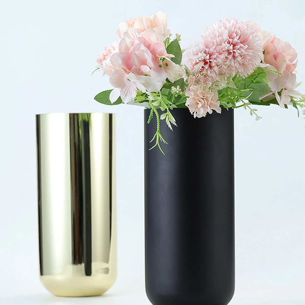 

1Pc Durable Stainless Steel Vase Dinning Table Centerpiece Rustproof Home Desktop Decoration Metal Flower Pot