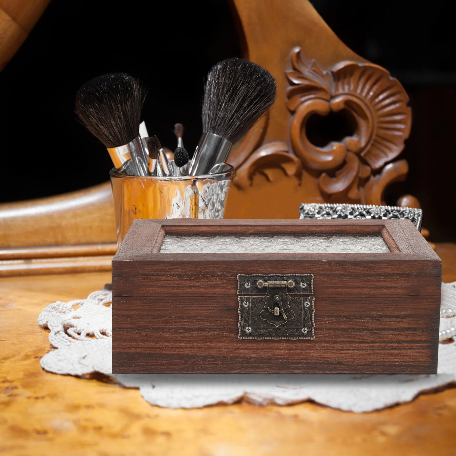 

6Sets Vintage Jewelry Box Hardware Retro Chest Latch Locks Hinges for Jewelry Case Keepsake Box DIY Projects Decorative